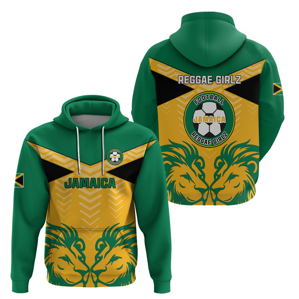 Jamaica Football Hoodie Reggae Girlz Lion Sporty Style LT01