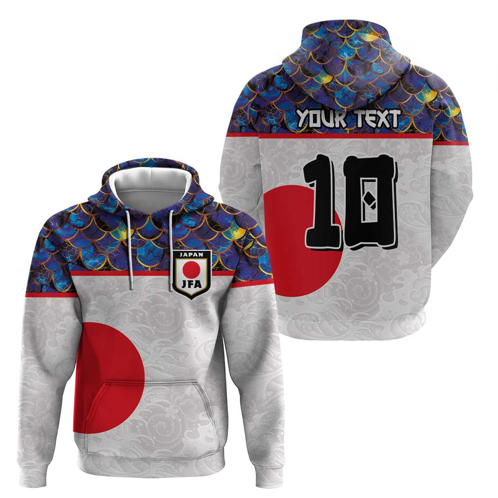 Custom Japan Football Hoodie Seigaiha and Sun LT03