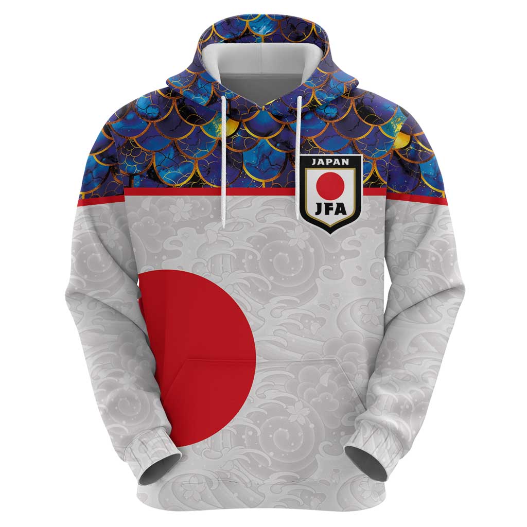 Custom Japan Football Hoodie Seigaiha and Sun LT03