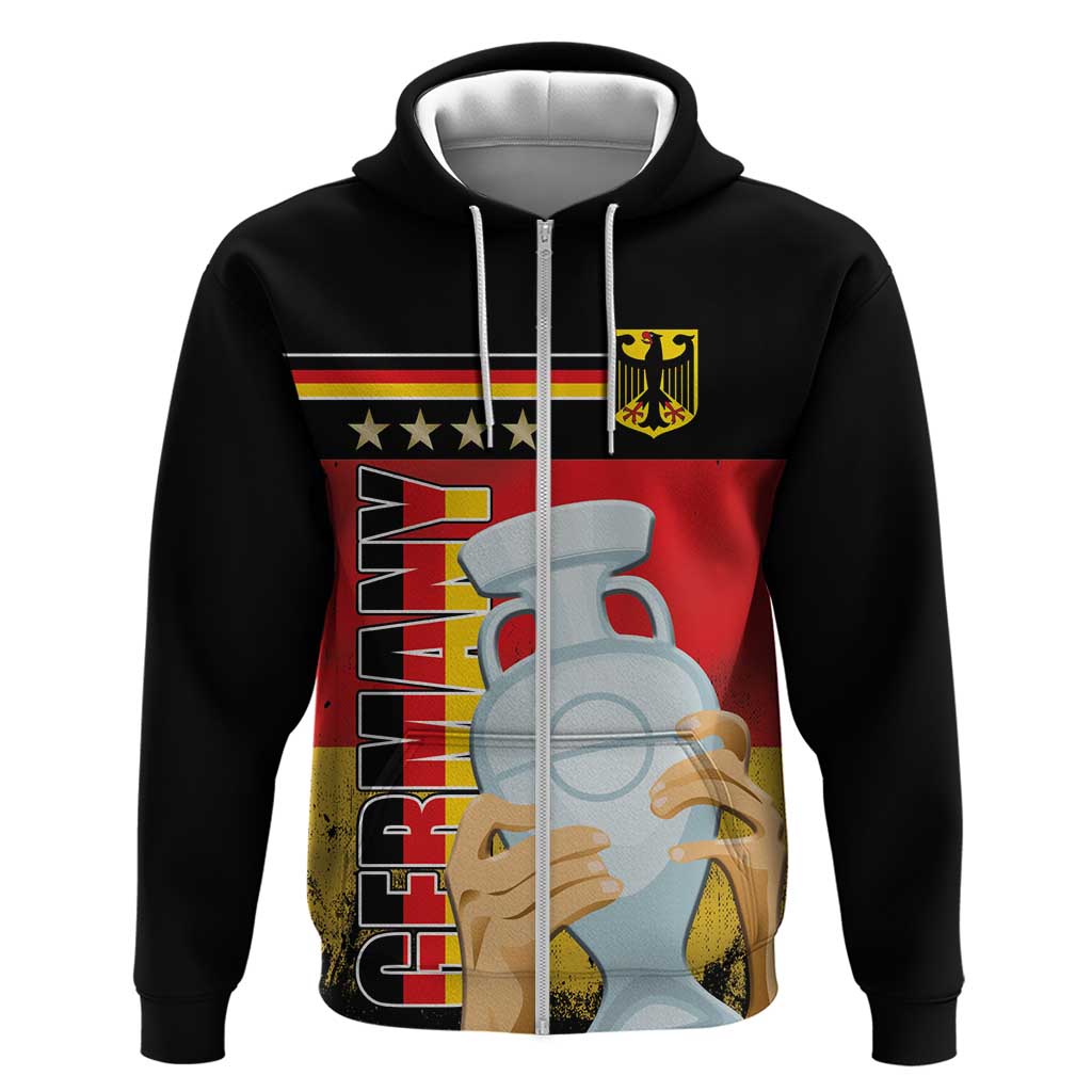 Custom Germany Football Road to the 4th European Championship Hoodie Black Color LT03