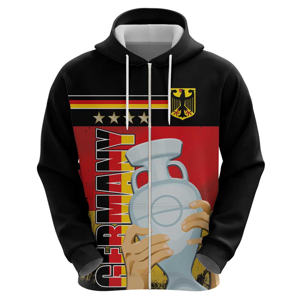 Custom Germany Football Road to the 4th European Championship Hoodie Black Color LT03