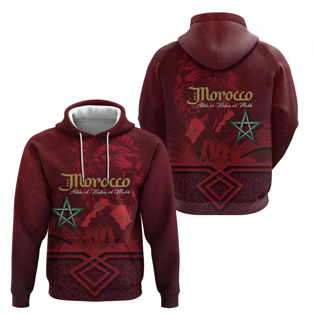 Happy Morocco Proclamation Day Hoodie Barbary Lion's Roar - Fight for Peace and Freedom LT03