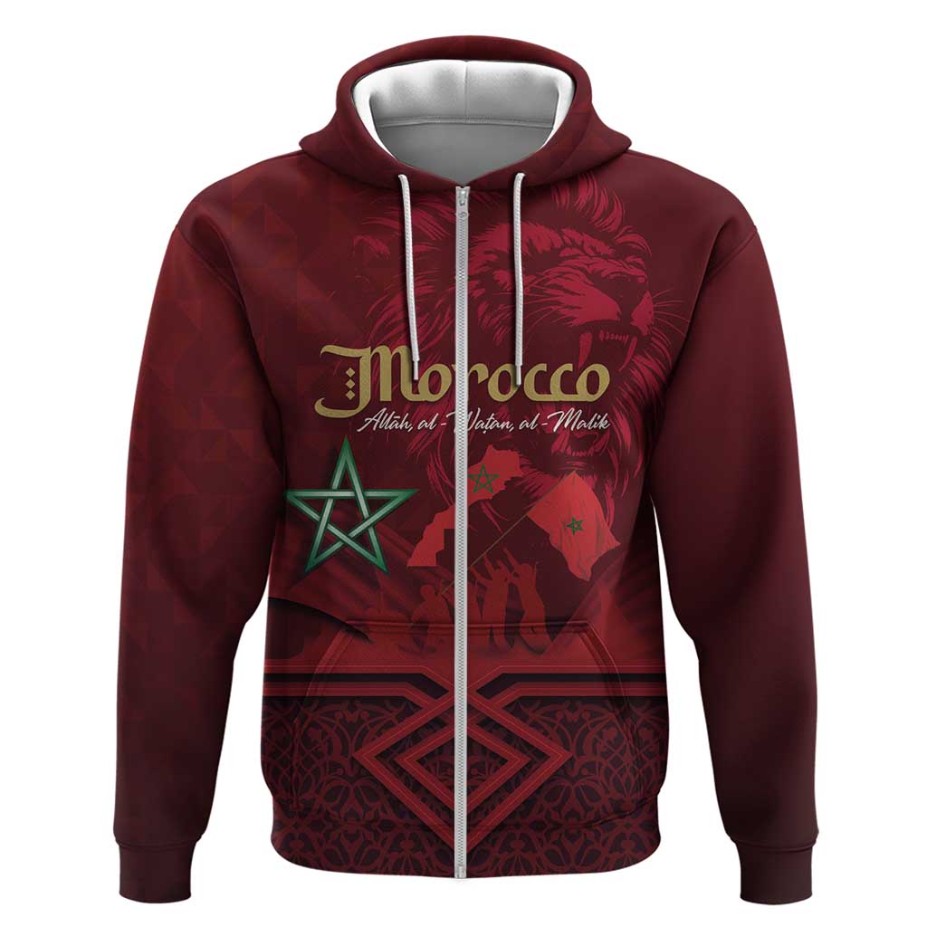 Happy Morocco Proclamation Day Hoodie Barbary Lion's Roar - Fight for Peace and Freedom LT03