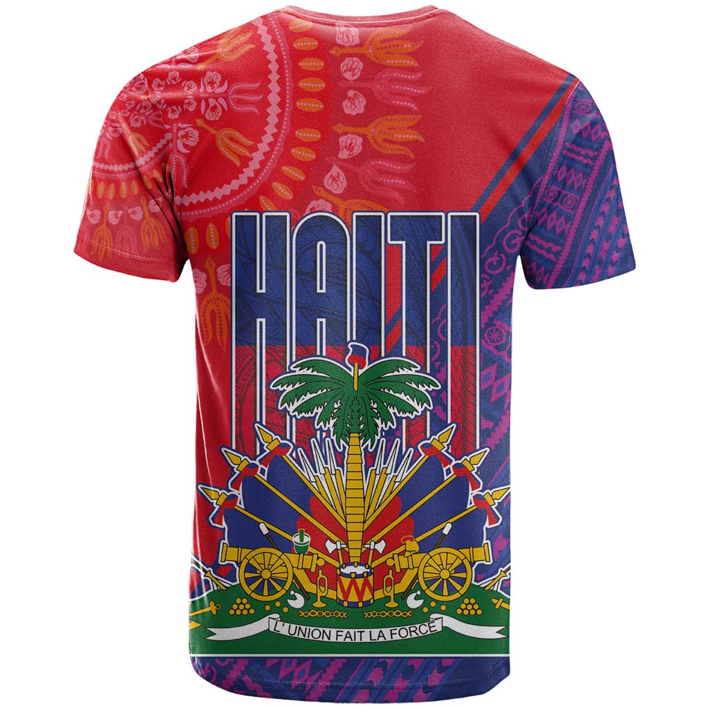 Haiti National Emblem T shirt Dashiki and Polynesian Pattern LT03