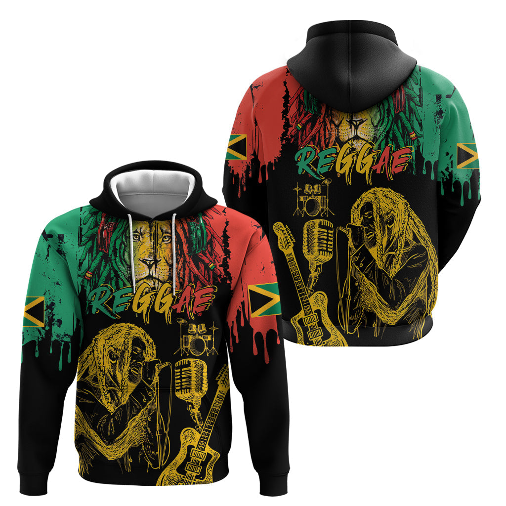 International Reggae Day Hoodie Rastafarian Lion and B-Marley Passion LT03