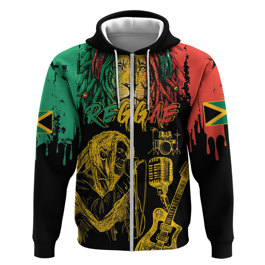 International Reggae Day Hoodie Rastafarian Lion and B-Marley Passion LT03