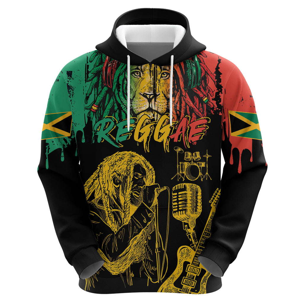 International Reggae Day Hoodie Rastafarian Lion and B-Marley Passion LT03