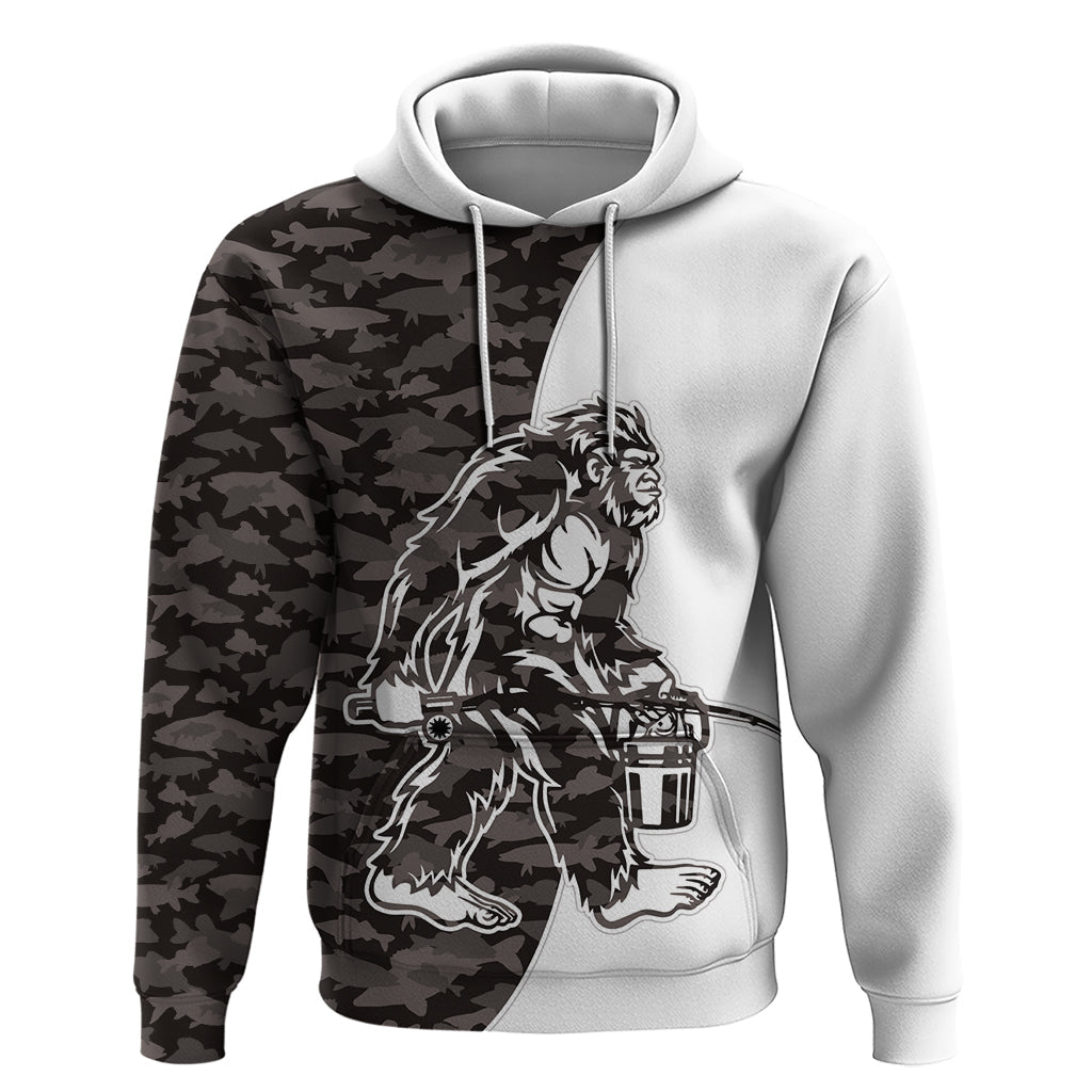 Funny Bigfoot Gray Military Texture Fish Hoodie LT03
