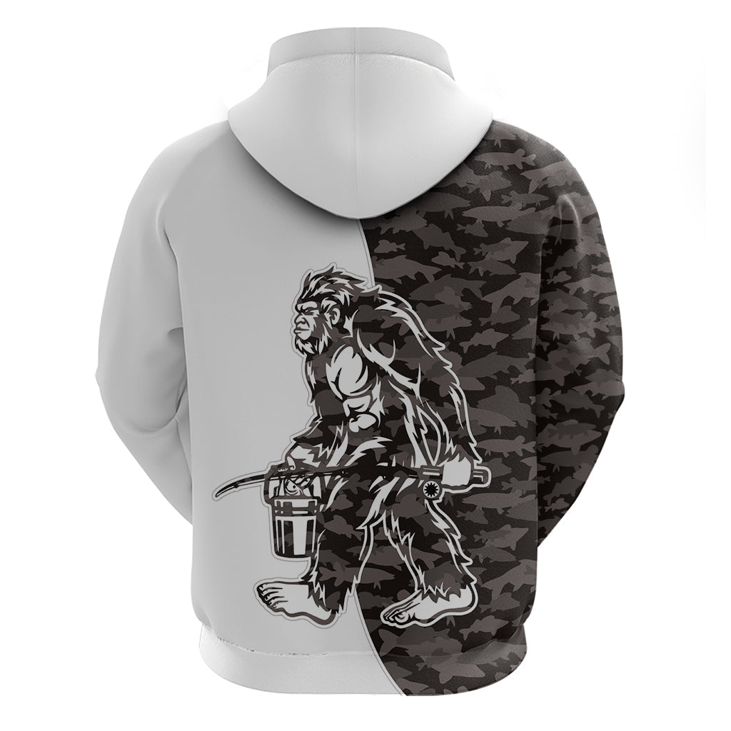 Funny Bigfoot Gray Military Texture Fish Hoodie LT03