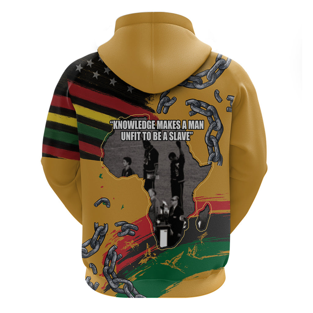 Juneteenth Freedom Day Hoodie 1968 Black Power Salute Broken Chain LT03