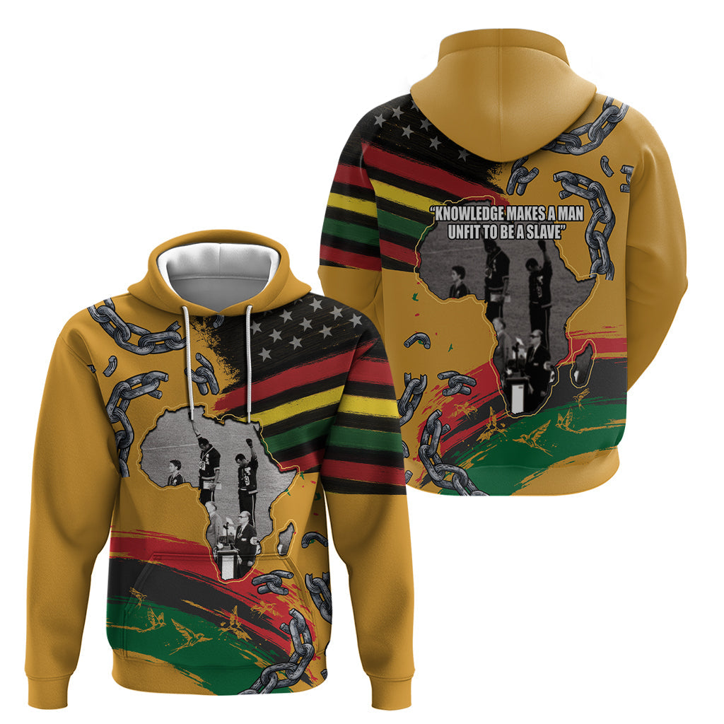 Juneteenth Freedom Day Hoodie 1968 Black Power Salute Broken Chain LT03