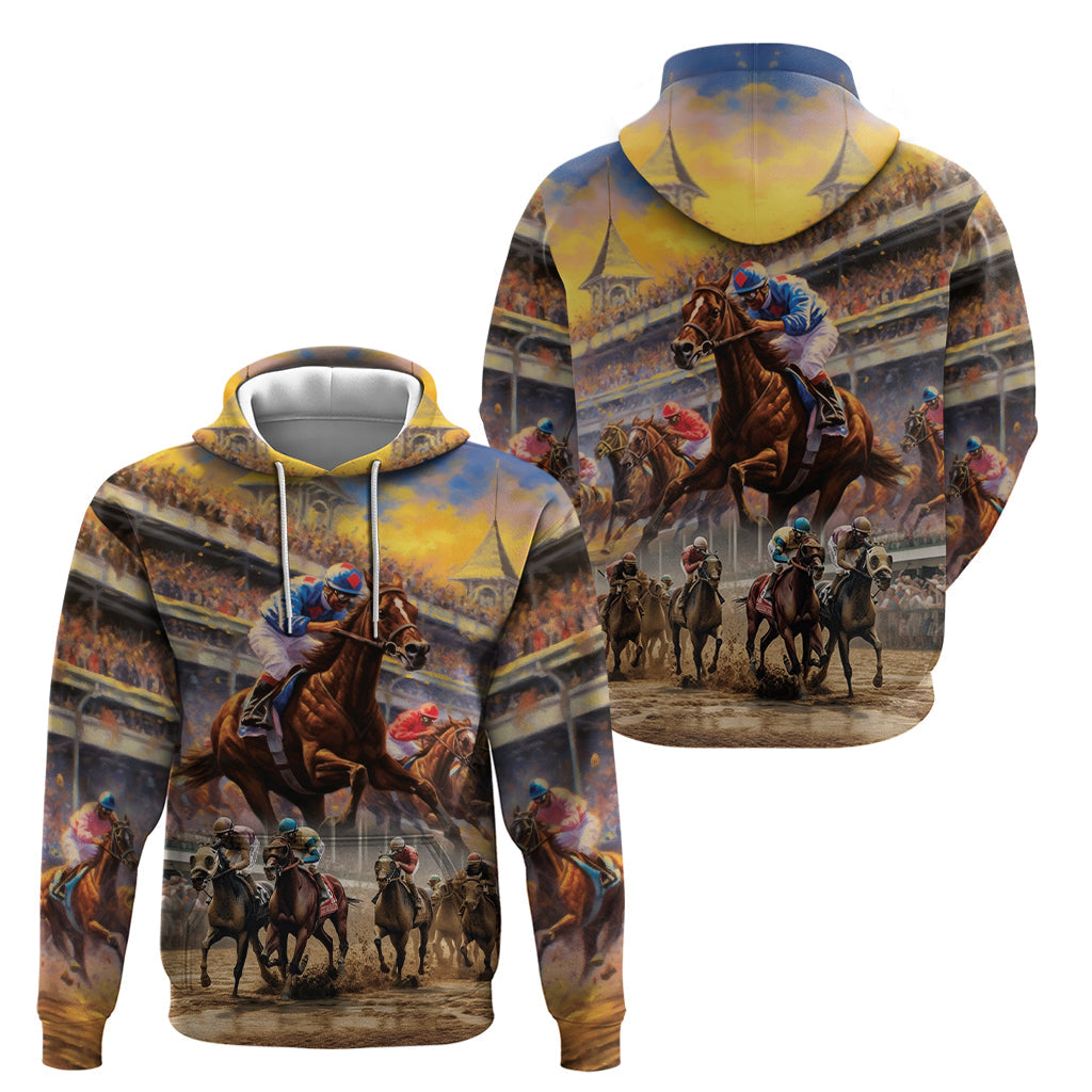 Kentucky Hosts Horse Races Watercolor Hoodie LT03