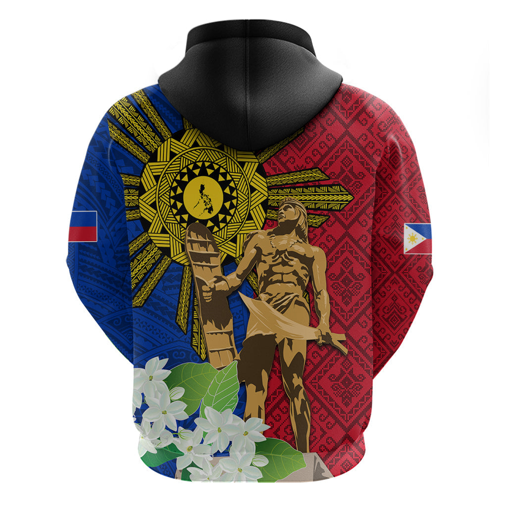 Philippines Lapu Lapu King Jasmine Flowers Hoodie Filipino Sun Tattoo LT03