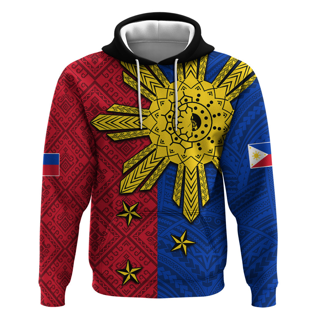 Philippines Sun Batok Tattoo Hoodie Polynesian and Yakan Pattern LT03