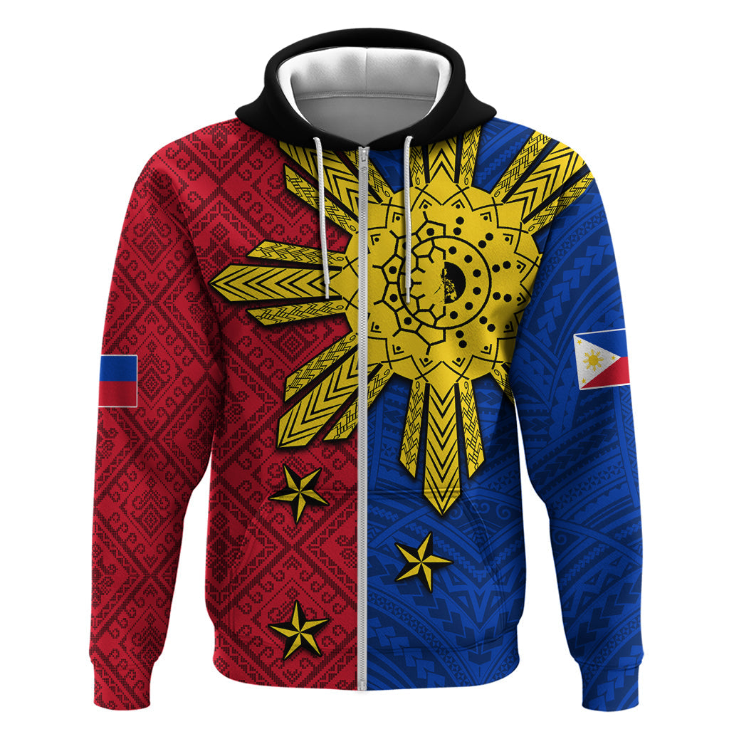 Philippines Sun Batok Tattoo Hoodie Polynesian and Yakan Pattern LT03