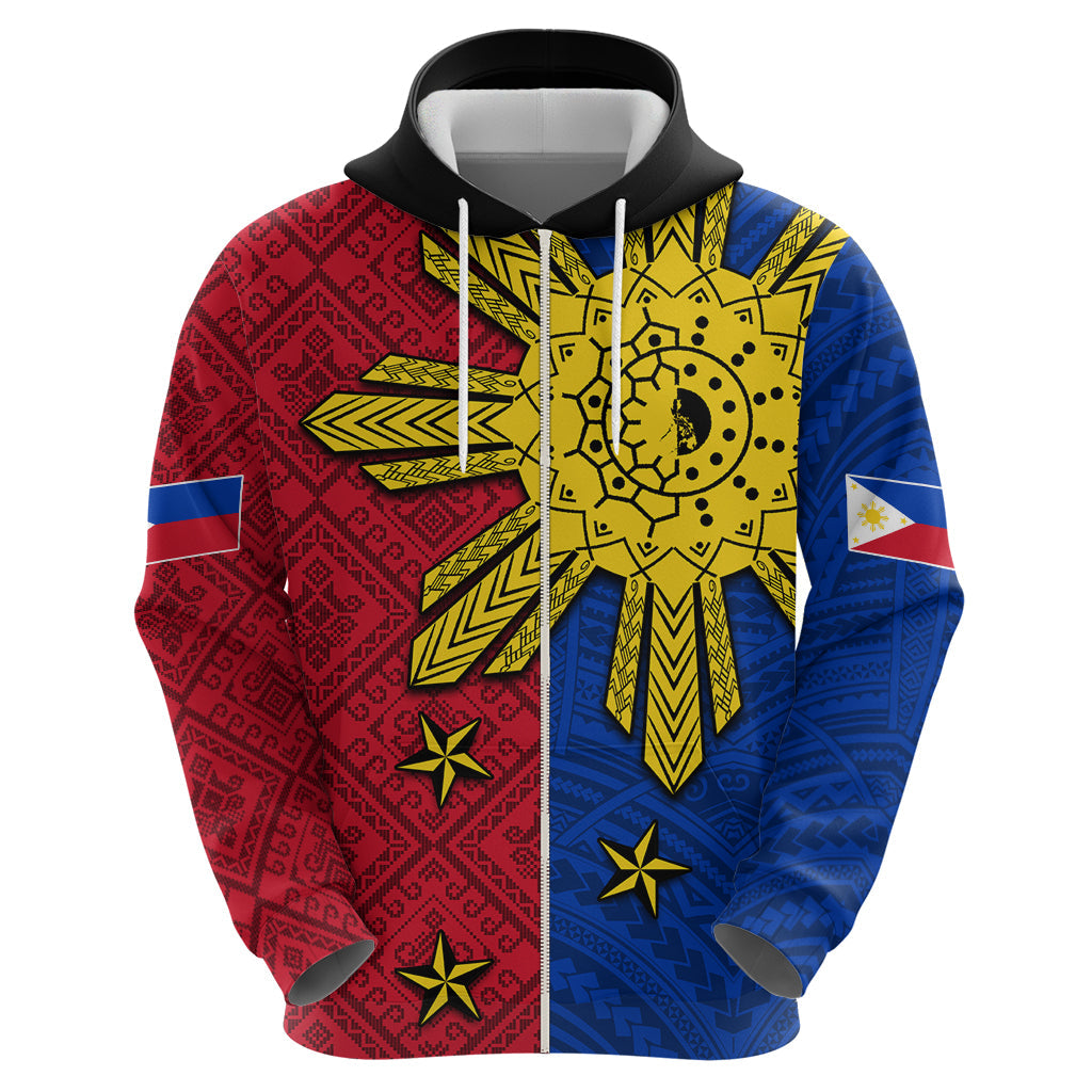 Philippines Sun Batok Tattoo Hoodie Polynesian and Yakan Pattern LT03