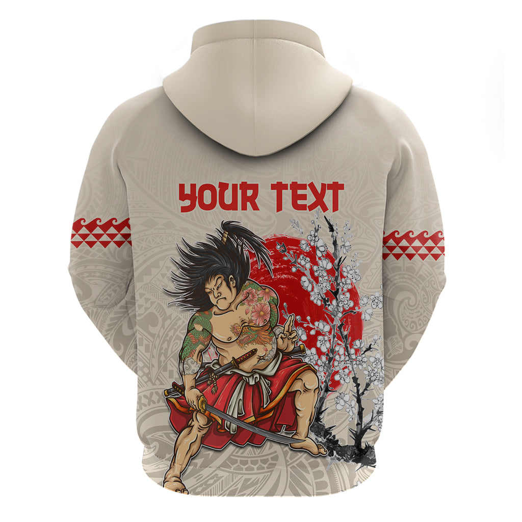 Personalised Japanese Culture Hawaii Style Hoodie Japanese Samurai with Hawaiian Pattern LT03
