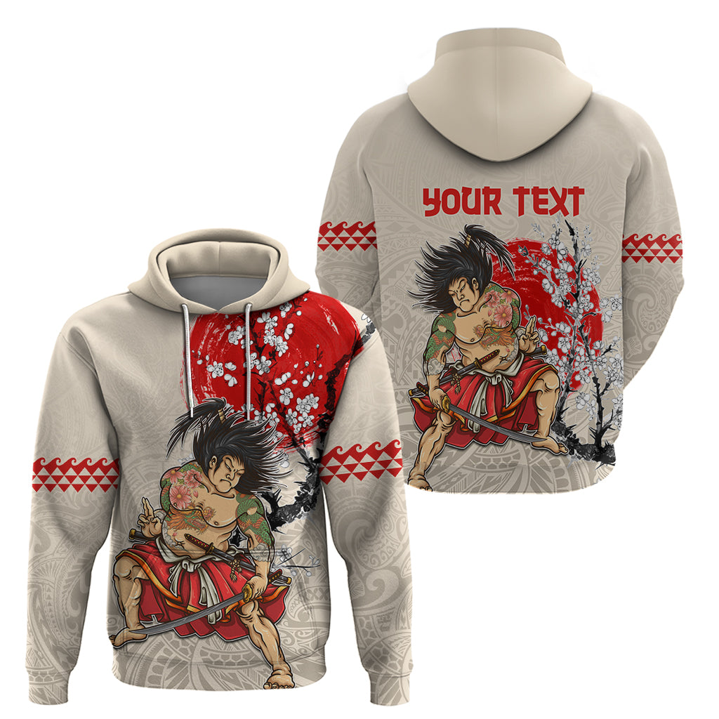 Personalised Japanese Culture Hawaii Style Hoodie Japanese Samurai with Hawaiian Pattern LT03