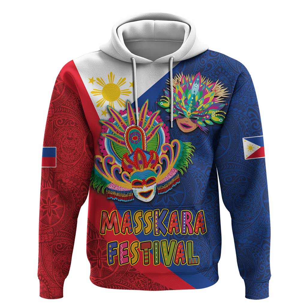 Philippines MassKara Hoodie Filipino Carnival Mask and Polynesian Pattern LT03