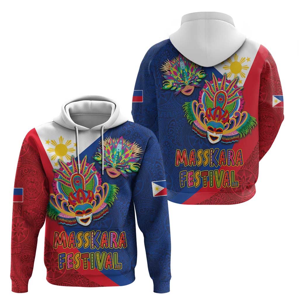 Philippines MassKara Hoodie Filipino Carnival Mask and Polynesian Pattern LT03