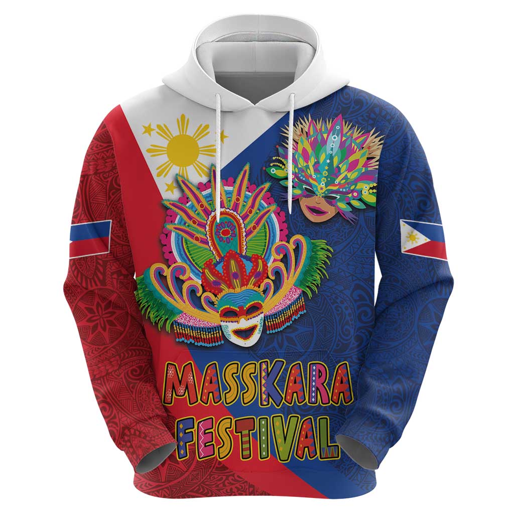Philippines MassKara Hoodie Filipino Carnival Mask and Polynesian Pattern LT03