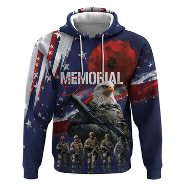 United States Memorial Day Hoodie Bald Eagle US Soldier-Honor and Remember The Fallen LT03