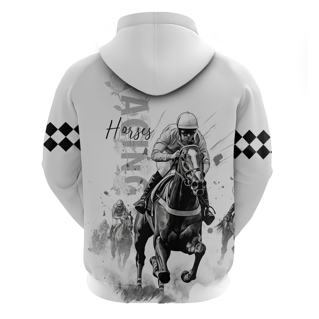 Kentucky Horses Racing Hoodie Jockey Drawing Style LT03