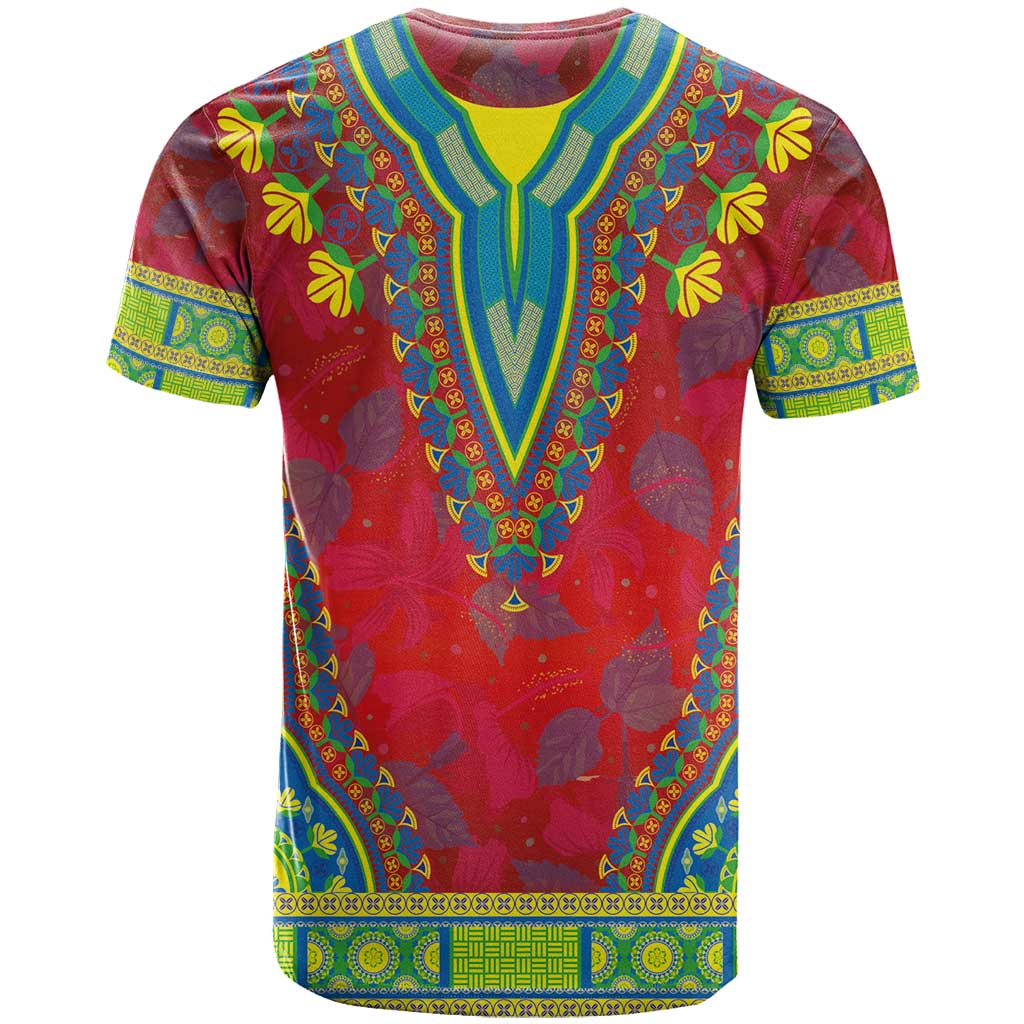 Haiti T shirt Choeblack Dashiki Style Red Color LT03
