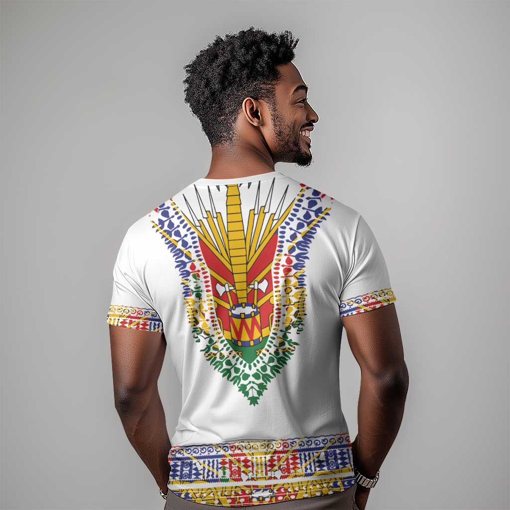 Haiti Flag T shirt Traditional Dashiki White Color LT03