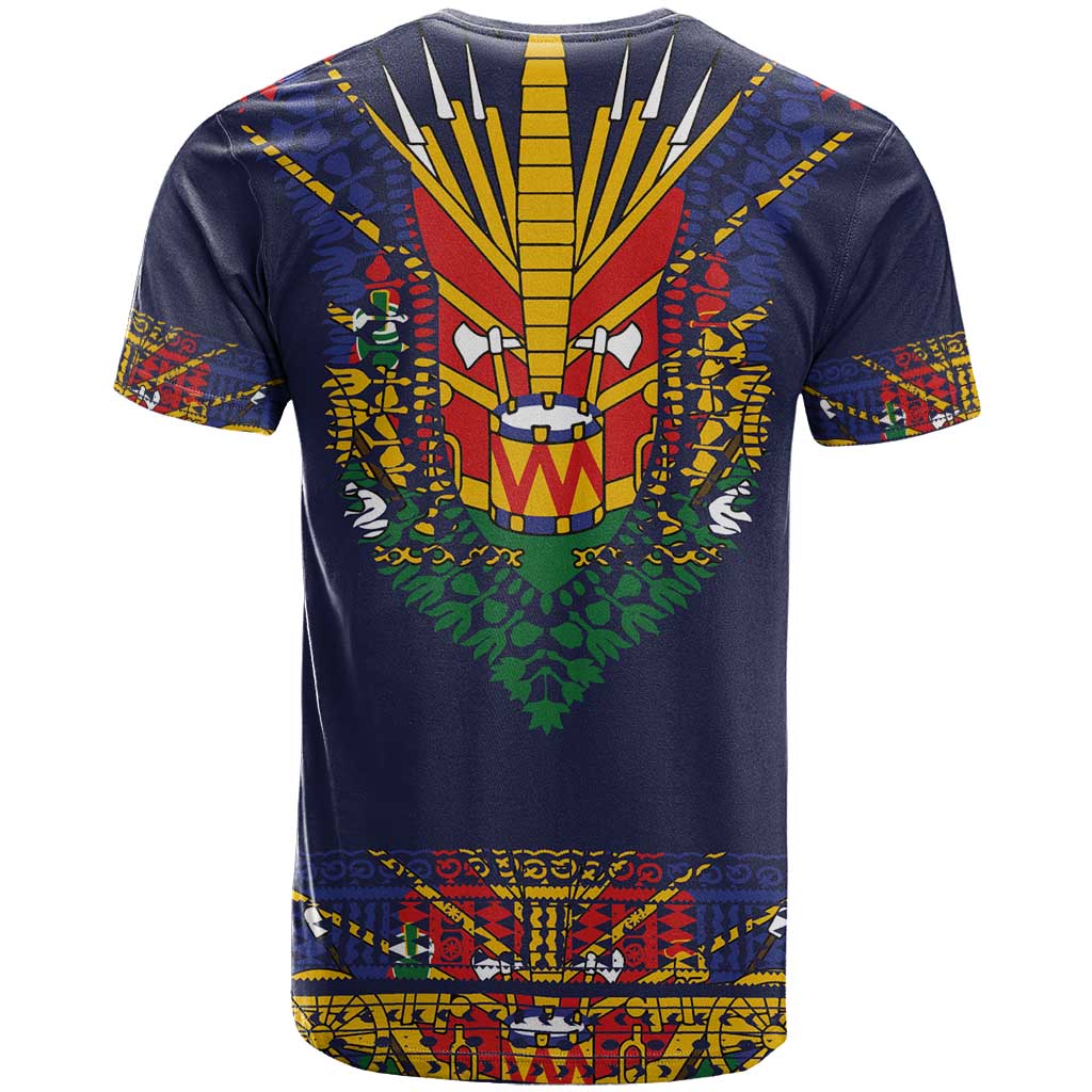 Haiti Flag T shirt Traditional Dashiki Black Color LT03