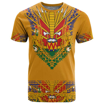 Haiti Flag T shirt Traditional Dashiki Yellow Color LT03