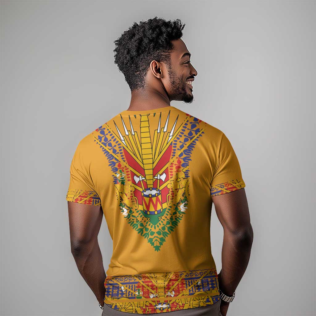Haiti Flag T shirt Traditional Dashiki Yellow Color LT03