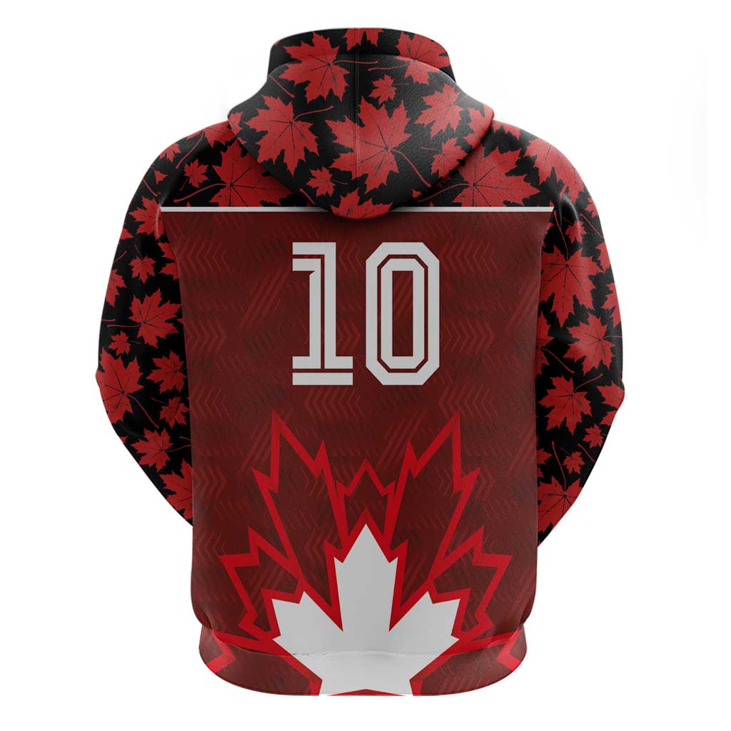 Custom Canadian Rugby Hoodie Maple Leaves Sporty Art Style Red Color LT03