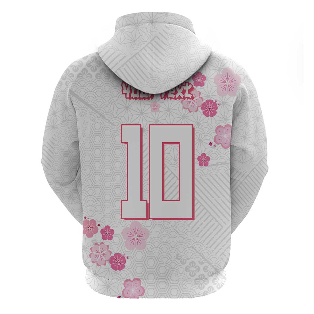 Custom Rugby Japan Hoodie The Champion Brave Blossoms White Color LT03