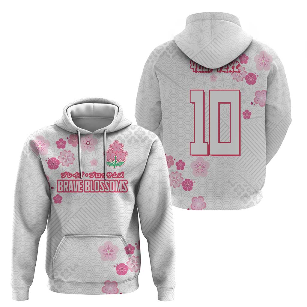 Custom Rugby Japan Hoodie The Champion Brave Blossoms White Color LT03