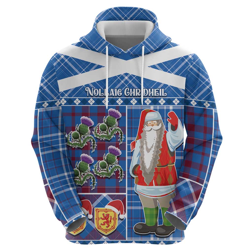 Santa Claus Thistle Scottish Christmas Hoodie Tartan Pattern LT03