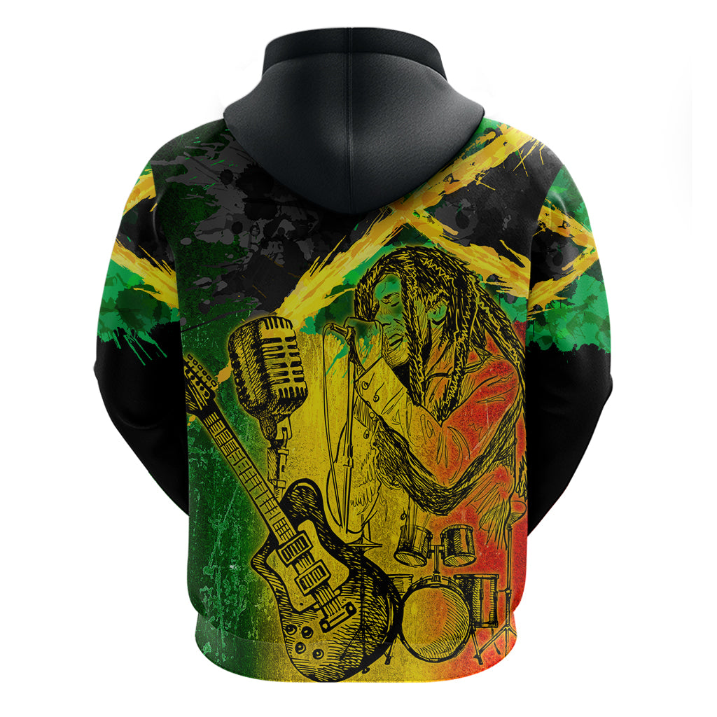 Jamaican Reggae Singer Hoodie B-Marley Reggae Grunge LT03