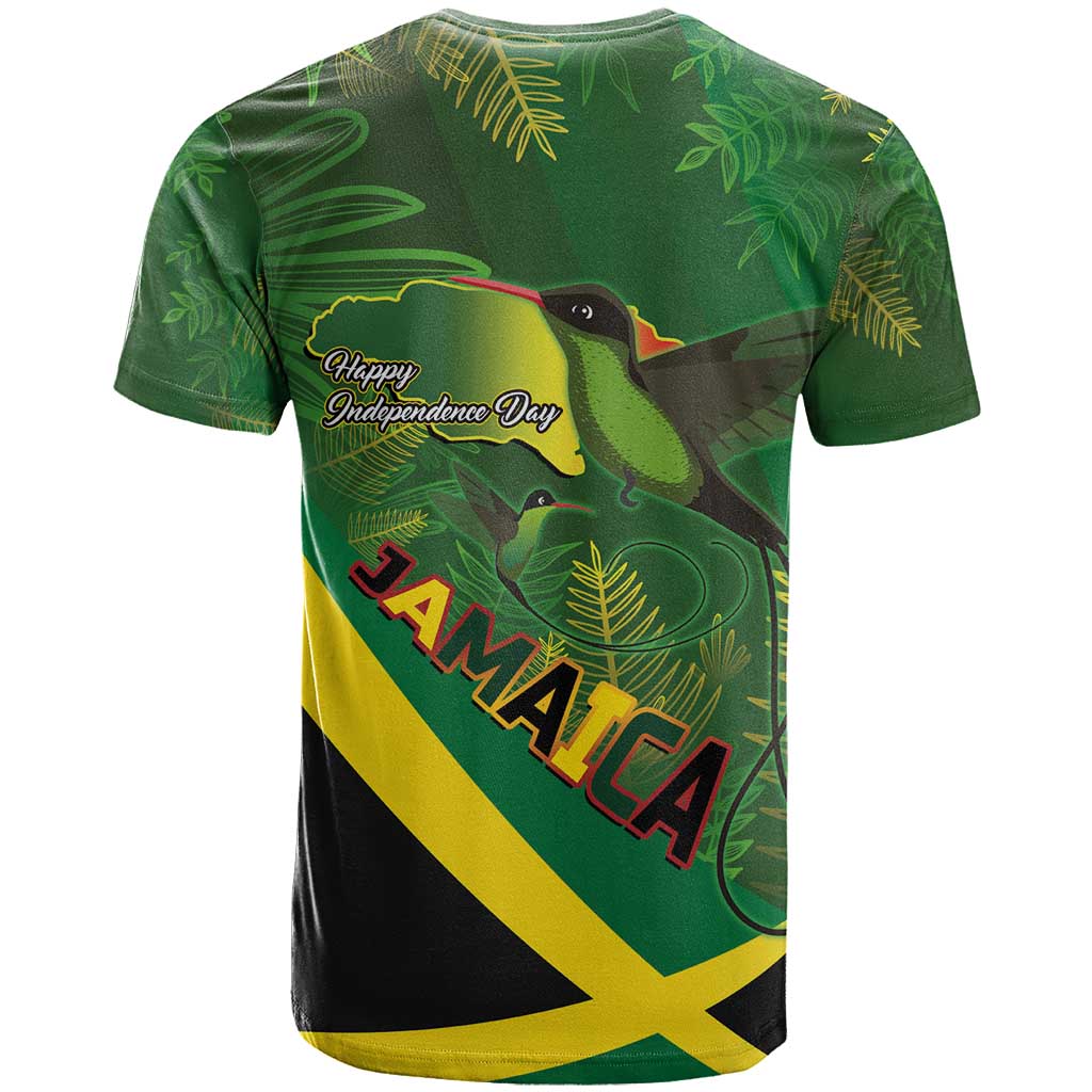 Afro Jamaica Independence Day T shirt Swallow-tail Hummingbird with Tropical Plants LT03