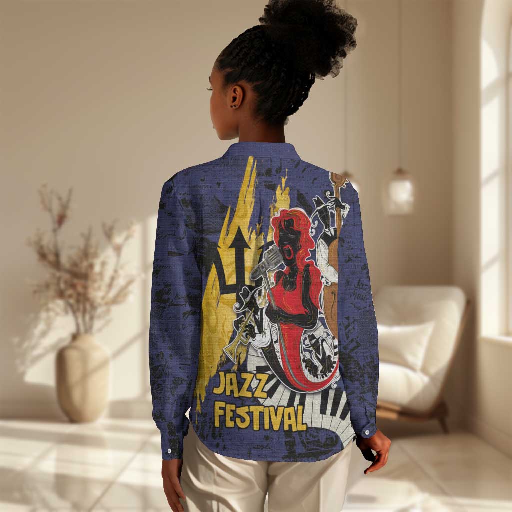 Afro-Barbados Jazz Festival Women Casual Shirt Abstract Jazz Art LT03
