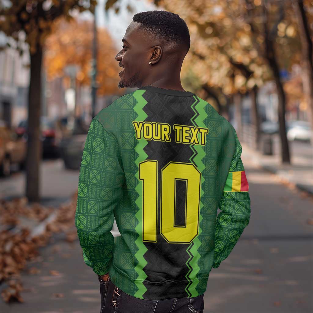 Custom Mali Football Sweatshirt Les Aigles-Green, Gold & Red LT03