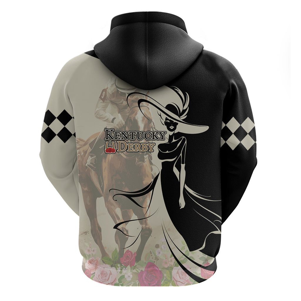 Kentucky Racing Horses Derby Hat Girl Hoodie Beige Color LT03