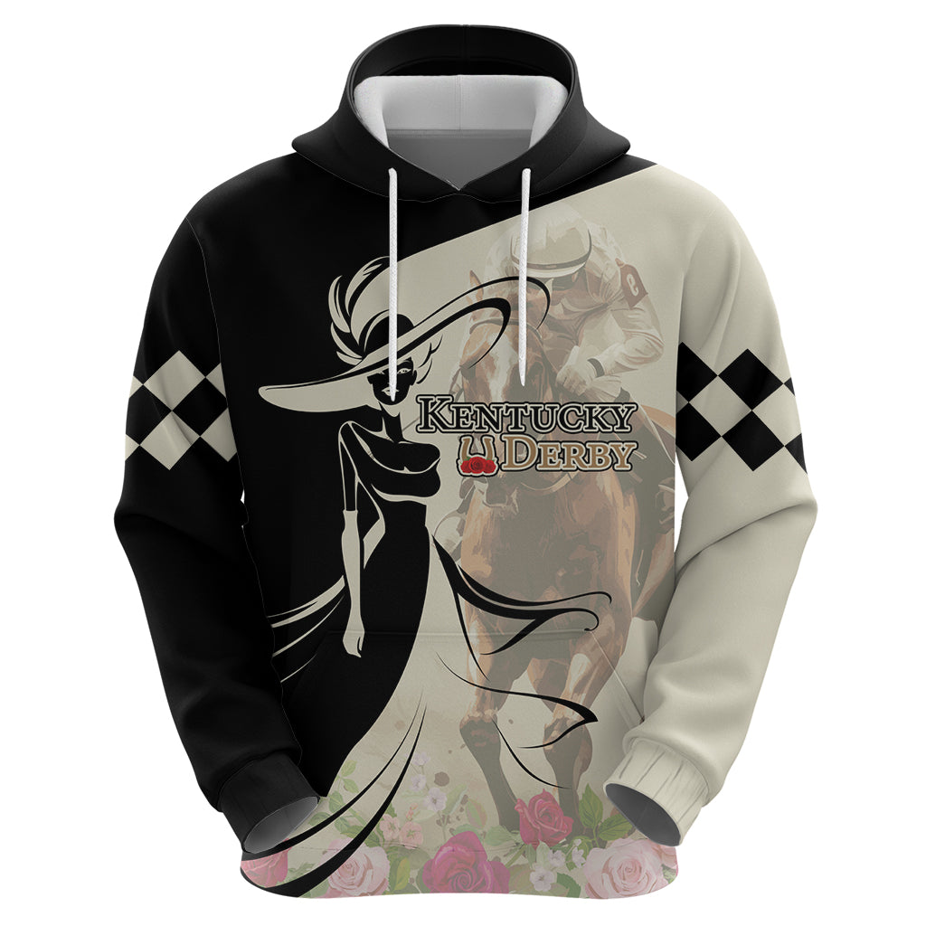 Kentucky Racing Horses Derby Hat Girl Hoodie Beige Color LT03