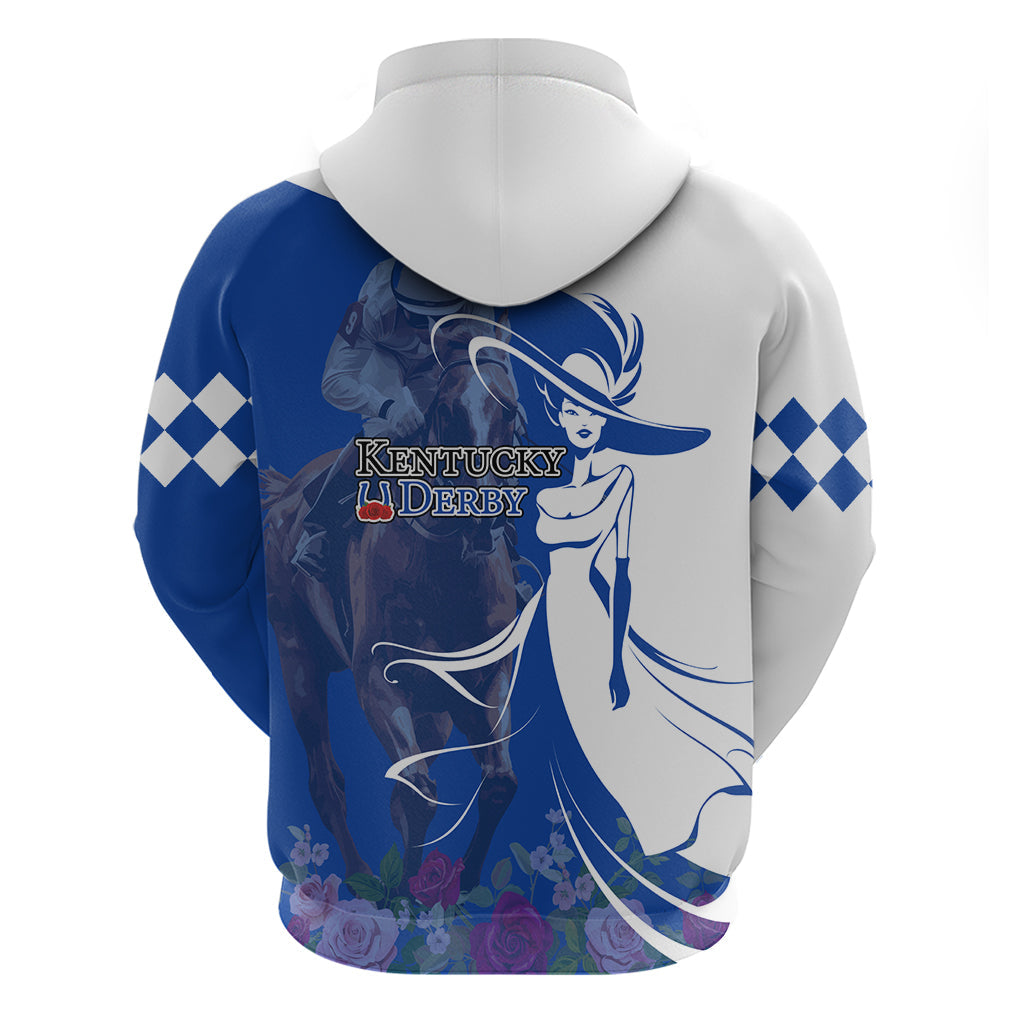 Kentucky Racing Horses Derby Hat Girl Hoodie Blue Color LT03