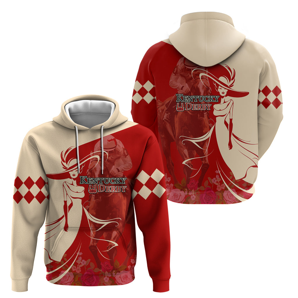 Kentucky Racing Horses Derby Hat Girl Hoodie Red Color LT03