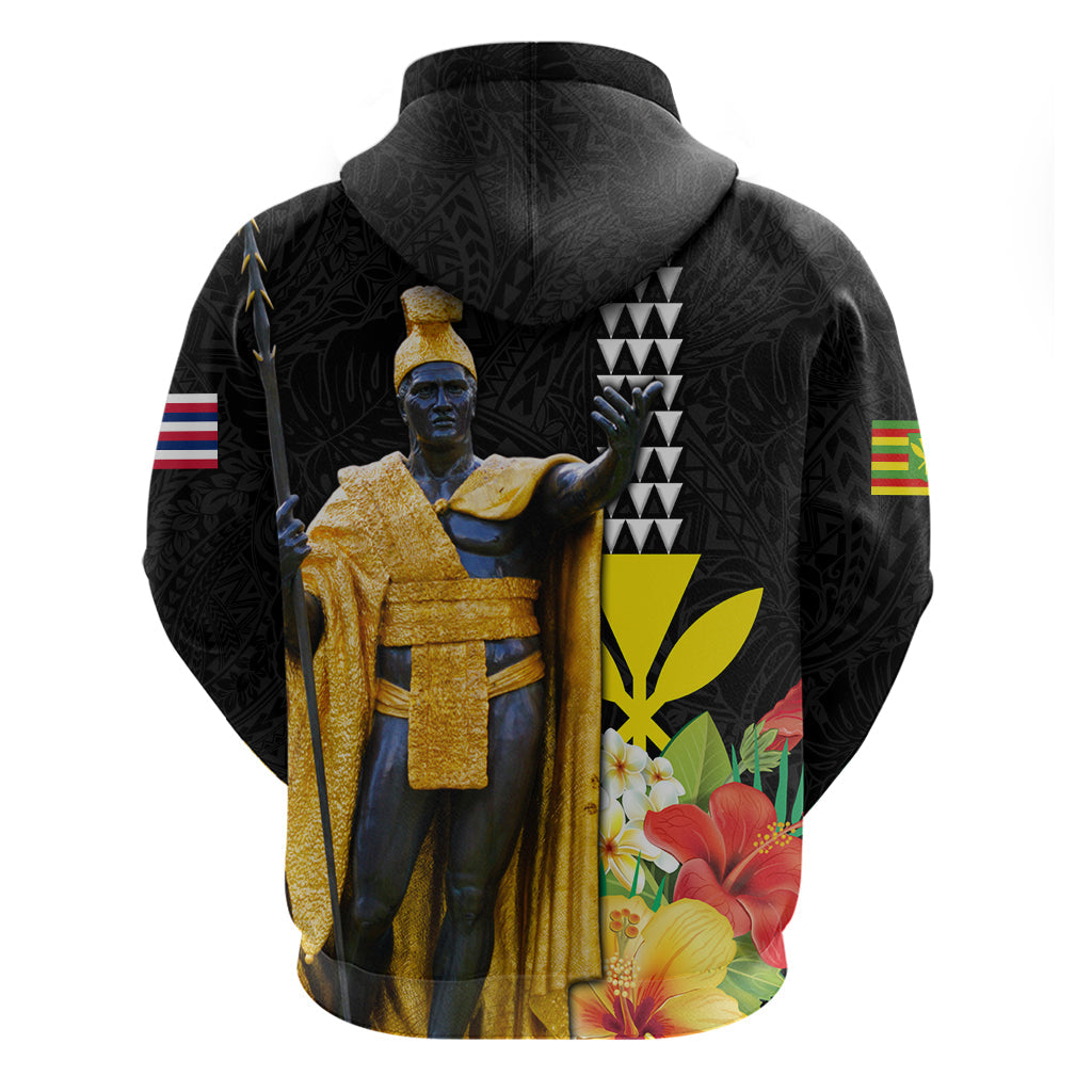 Hawaii King Kamehameha Day Hoodie Kanaka Maoli Hibiscus Flower and Kakau Pattern LT03