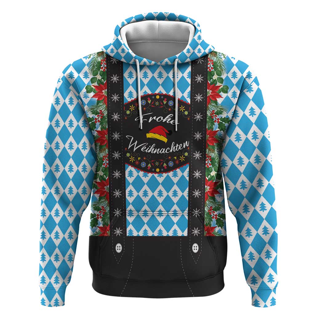 German Christmas Hoodie Lederhosen Weihnachten Style with Bavaria Pattern LT03