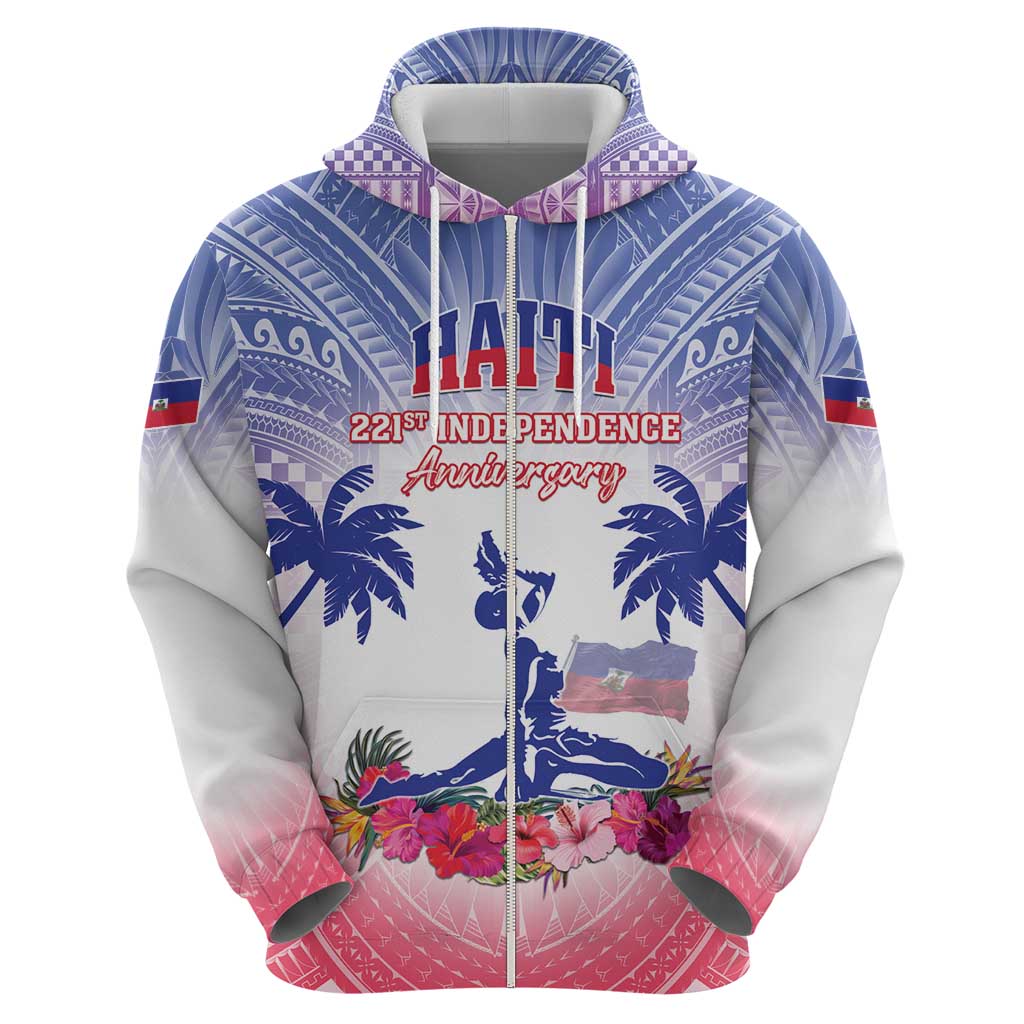 Personalised Haiti Independence Day Hoodie Neg Maron Polynesian Style LT05