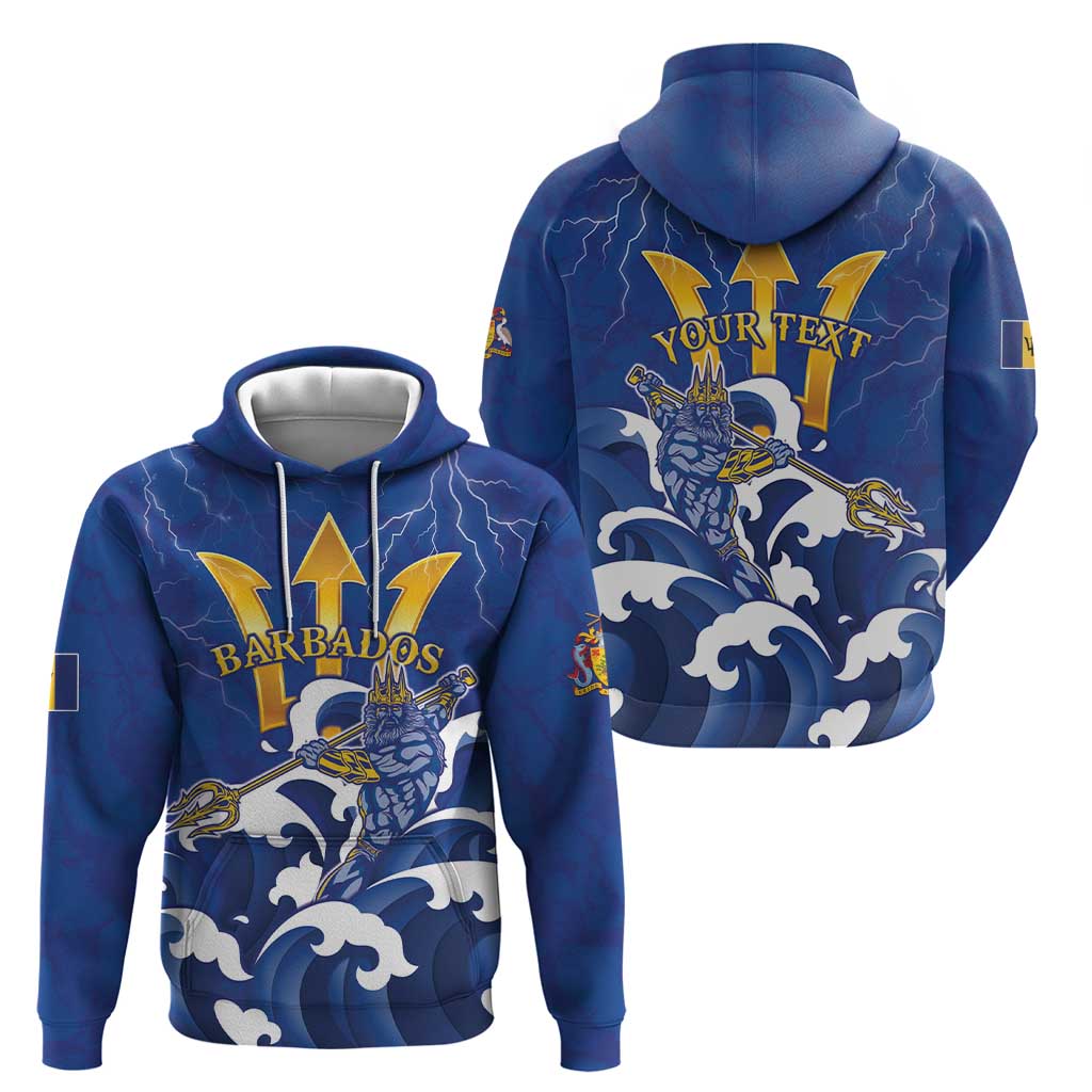 Personalized Barbados Hoodie Poseidon Trident LT05