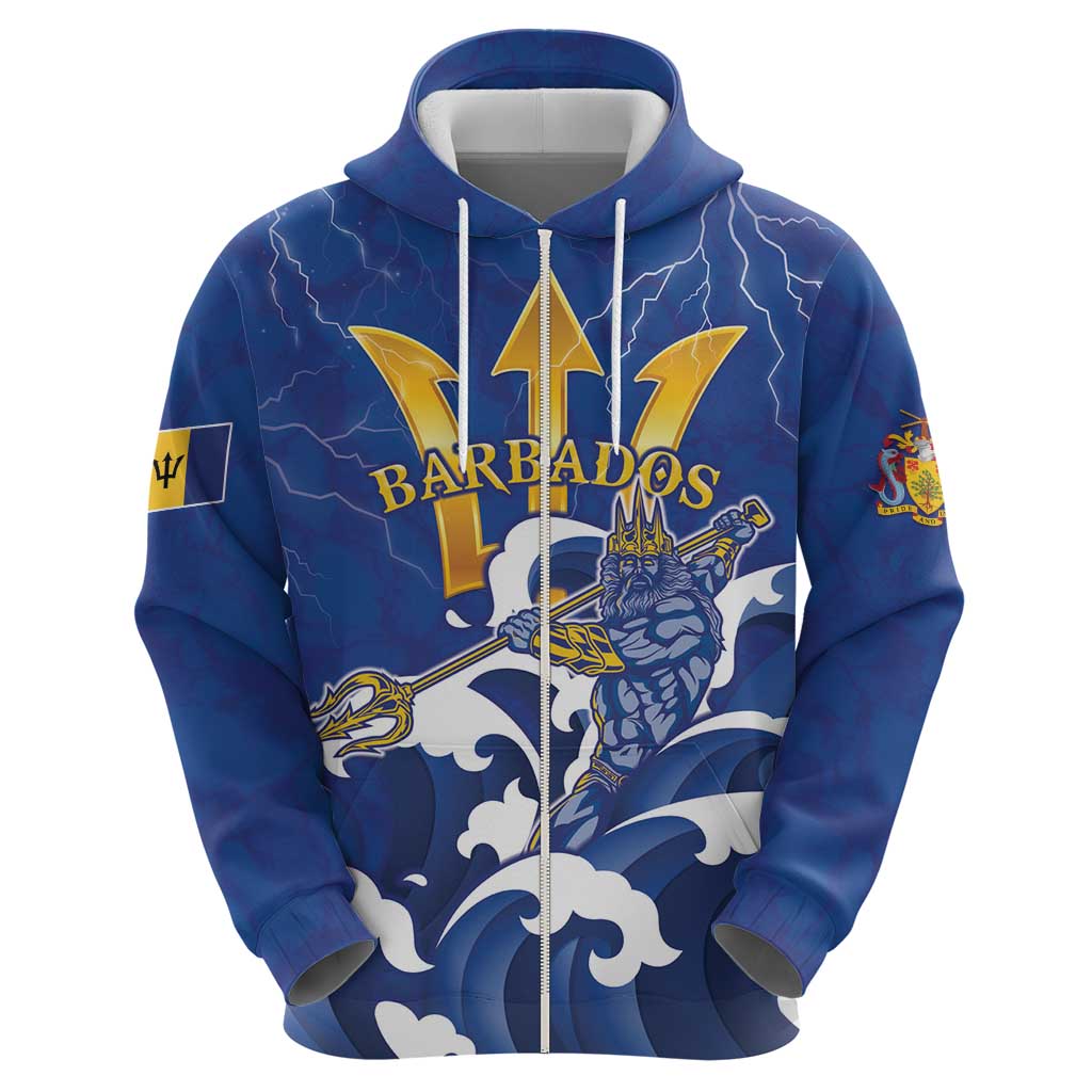 Personalized Barbados Hoodie Poseidon Trident LT05