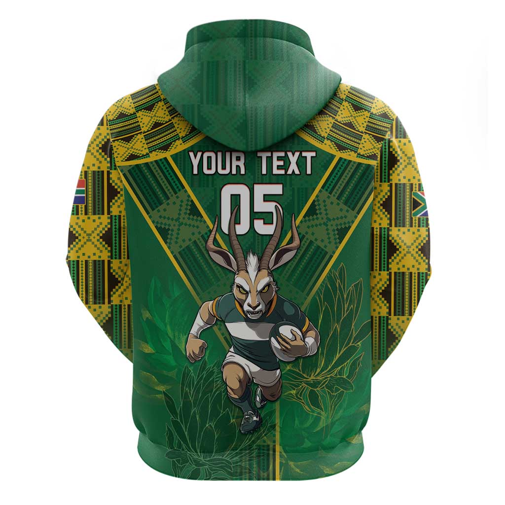 Custom South Africa Rugby 2024 Hoodie Go Bokke African Pattern LT05